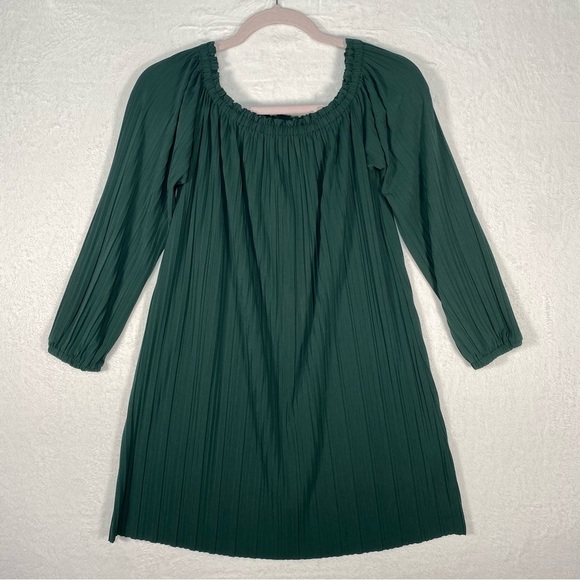 One Clothing Los Angeles Womens‎ Green Pleated Off Shoulder Blouse/dress Size L - Picture 1 of 8
